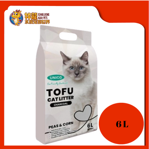 UNICO TOFU CAT LITTER 6L [CHARCOAL]