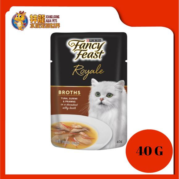 FANCY FEAST BROTHS TUNA , SURIMI & PRAWNS 40G (48XRM2.95)