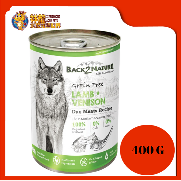BACK2NATURE GRAIN FREE DOG CAN FOOD LAMB + VENISON 400G