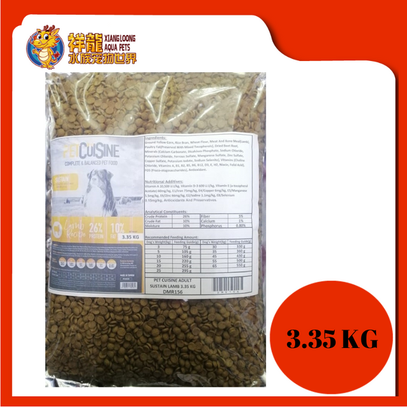 PET CUISINE SUSTAIN LAMB 3.35KG REPACK