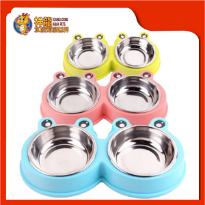 STAINLESS STEEL DOUBLE BOWL [CUTE FROG] 27.5x15x4CM (6)