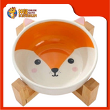 CUTE DESIGN CERAMIC BOWL WITH BAMBOO