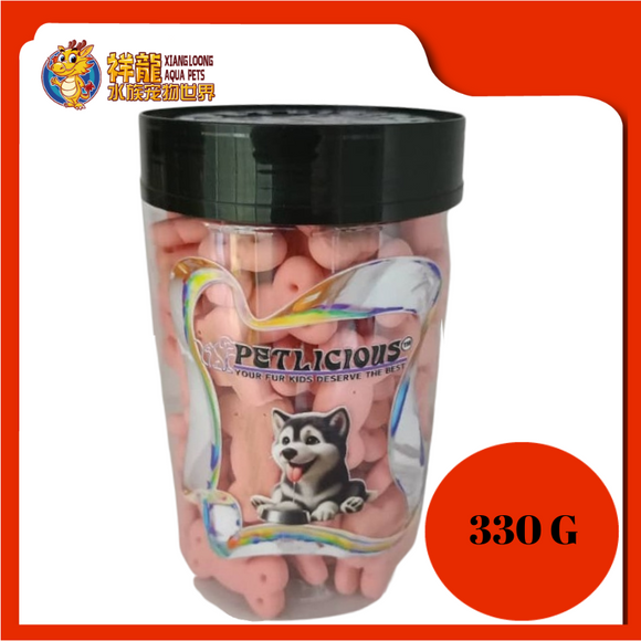 PETLICIOUS BISCUIT BONE 330G [STRAWBERRY]