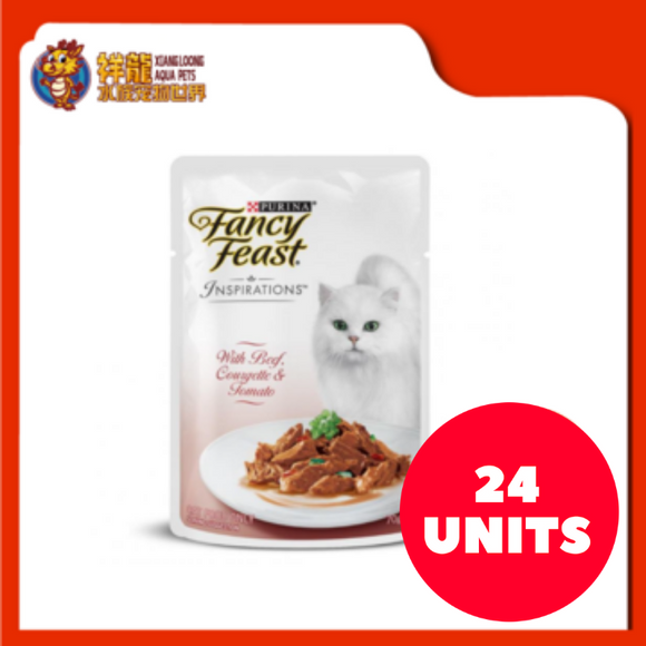 FANCY FEAST INSPIRATIONS BEEF , COURGETTE & TOMATO 70G (RM3.19 X 24 UNIT)
