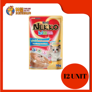 NEKKO KITTEN TUNA CREAMY MIX SALMON 12X70G