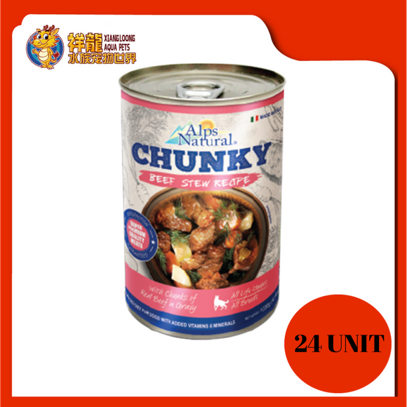 ALPS CHUNKY BEEF DOG CAN FOOD 415G (RM3.99X 24 UNIT)