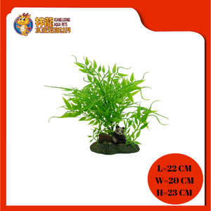 PLASTIC PLANT BAMBOO TREE WITH ONE PANDA