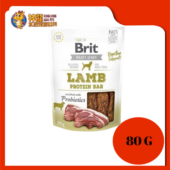 BRIT MEATY JERKY LAMB PROTEIN BAR 80G