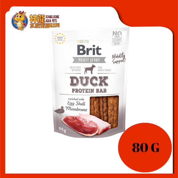 BRIT MEATY JERKY DUCK PROTEIN BAR 80G